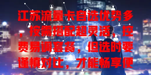 江苏流量卡自选优势多，按需搭配超灵活，控费易调套餐，但选时要谨慎对比，才能畅享便捷实惠