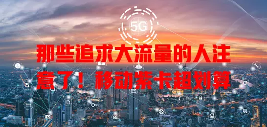 那些追求大流量的人注意了！移动紫卡超划算