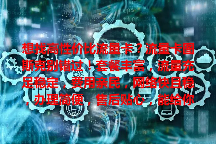 想找高性价比流量卡？流量卡图斯克别错过！套餐丰富，流量充足稳定，费用亲民，网络快且稳，办理简便，售后贴心，能给你全新上网体验！