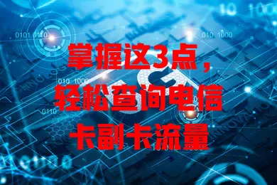 掌握这3点，轻松查询电信卡副卡流量
