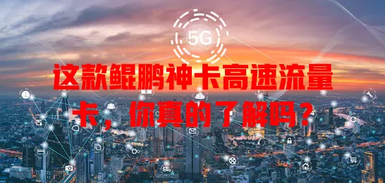 这款鲲鹏神卡高速流量卡，你真的了解吗？