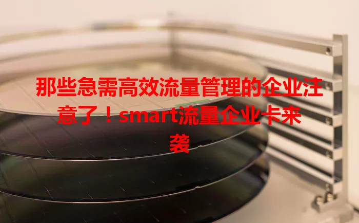 那些急需高效流量管理的企业注意了！smart流量企业卡来袭
