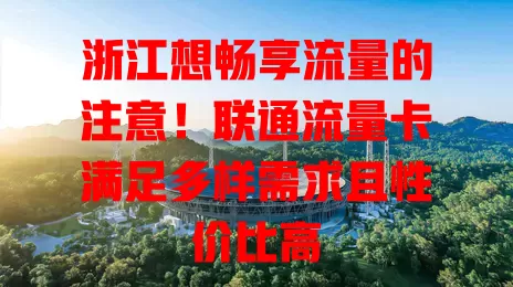 浙江想畅享流量的注意！联通流量卡满足多样需求且性价比高