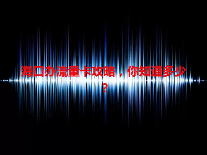 海口办流量卡攻略，你知道多少？