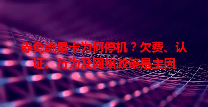 赤兔流量卡为何停机？欠费、认证、行为及网络政策是主因