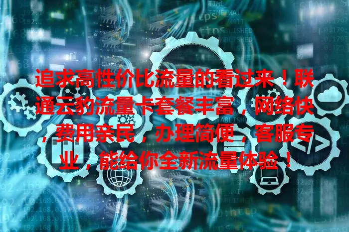 追求高性价比流量的看过来！联通云豹流量卡套餐丰富，网络快，费用亲民，办理简便，客服专业，能给你全新流量体验！