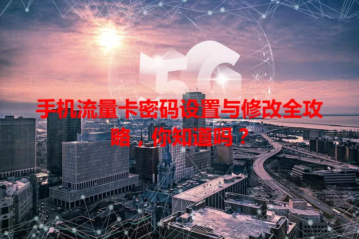 手机流量卡密码设置与修改全攻略，你知道吗？