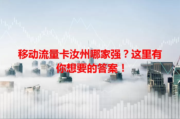 移动流量卡汝州哪家强？这里有你想要的答案！