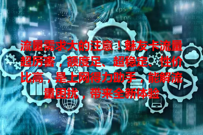 流量需求大的注意！魅友卡流量超厉害，额度足、超稳定、性价比高，是上网得力助手，能解流量困扰，带来全新体验