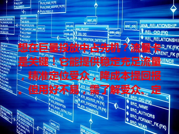 想在巨量投放中占先机？流量卡是关键！它能提供稳定充足流量，精准定位受众，降成本提回报。但用好不易，需了解受众、定制方案、监测优化。流量卡投巨量机遇挑战并存，掌握技巧才能脱颖而出！
