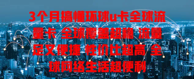 3个月搞懂环球u卡全球流量卡 全球覆盖超稳 流量足又便捷 性价比超高 全球网络生活超便利