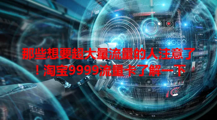 那些想要超大量流量的人注意了！淘宝9999流量卡了解一下