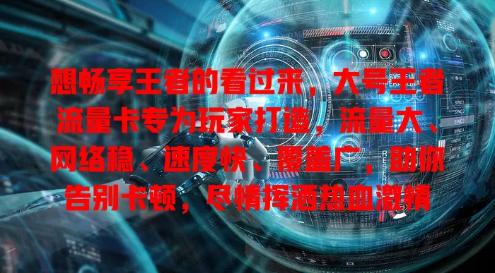 想畅享王者的看过来，大号王者流量卡专为玩家打造，流量大、网络稳、速度快、覆盖广，助你告别卡顿，尽情挥洒热血激情