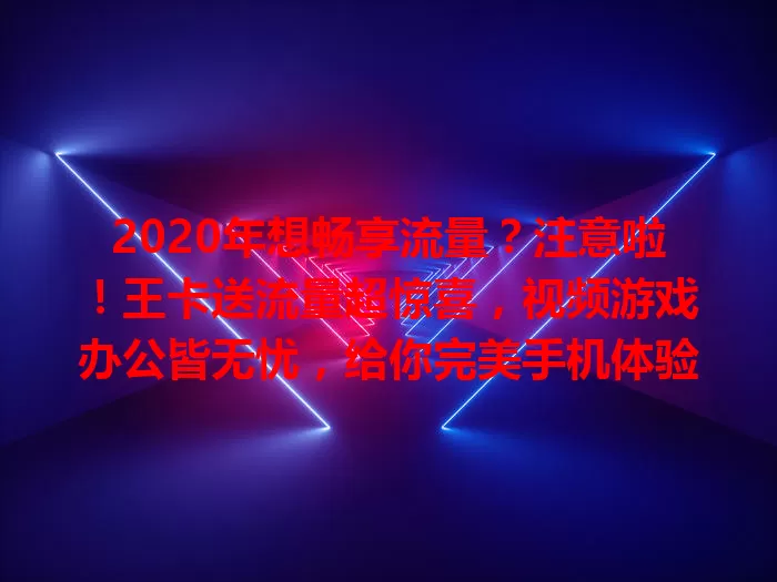 2020年想畅享流量？注意啦！王卡送流量超惊喜，视频游戏办公皆无忧，给你完美手机体验