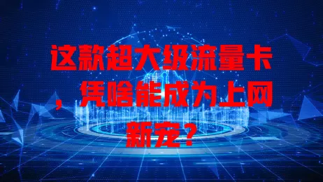 这款超大级流量卡，凭啥能成为上网新宠？