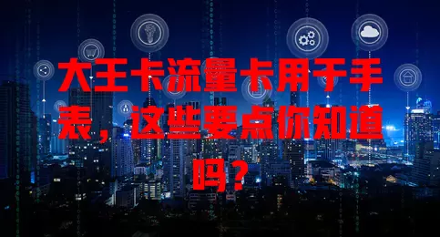 大王卡流量卡用于手表，这些要点你知道吗？
