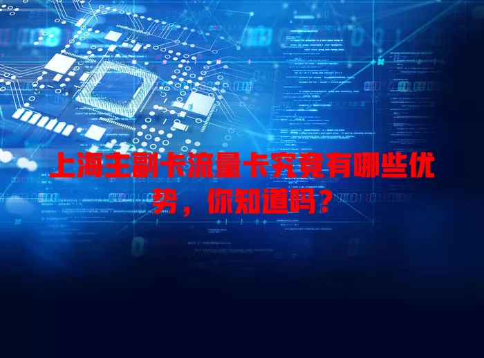 上海主副卡流量卡究竟有哪些优势，你知道吗？