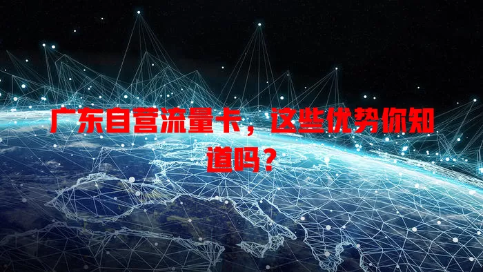 广东自营流量卡，这些优势你知道吗？