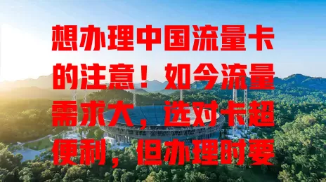 想办理中国流量卡的注意！如今流量需求大，选对卡超便利，但办理时要明确需求、关注套餐细节、了解网络覆盖，综合考量才能挑到适合的，让网络生活更便捷高效