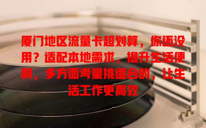 厦门地区流量卡超划算，你还没用？适配本地需求，提升生活便利，多方面考量挑适合的，让生活工作更高效