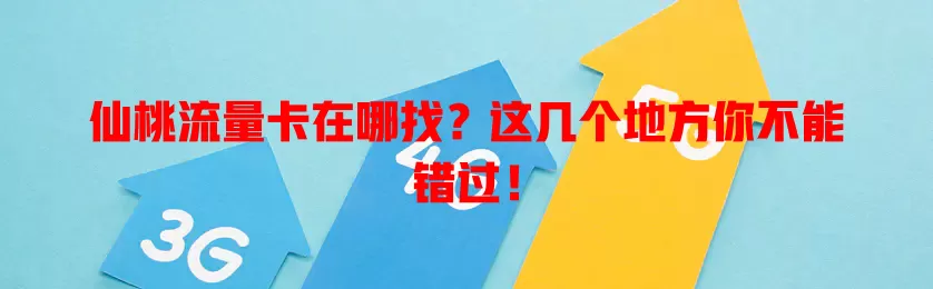 仙桃流量卡在哪找？这几个地方你不能错过！