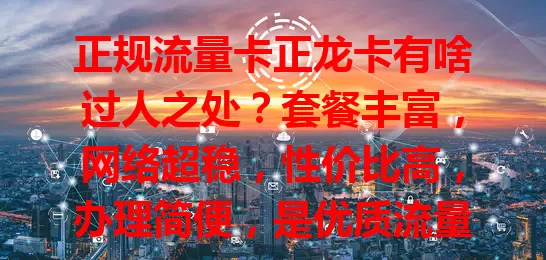 正规流量卡正龙卡有啥过人之处？套餐丰富，网络超稳，性价比高，办理简便，是优质流量卡首选！