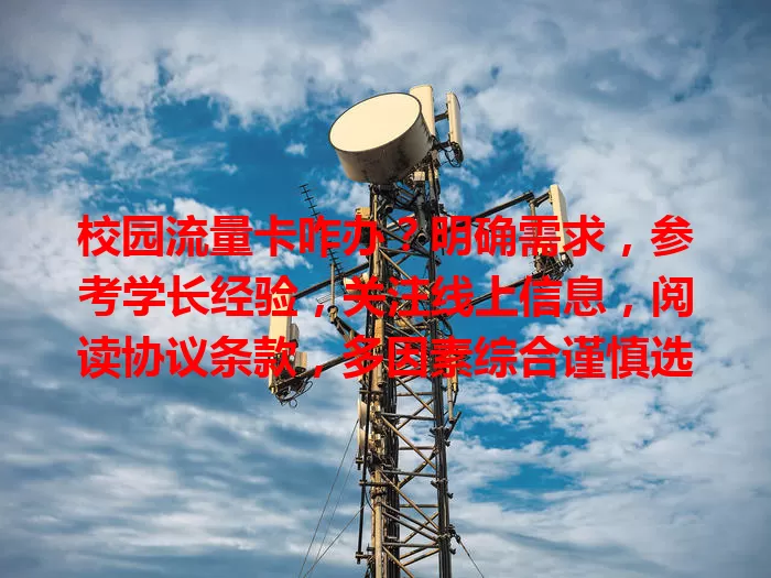 校园流量卡咋办？明确需求，参考学长经验，关注线上信息，阅读协议条款，多因素综合谨慎选
