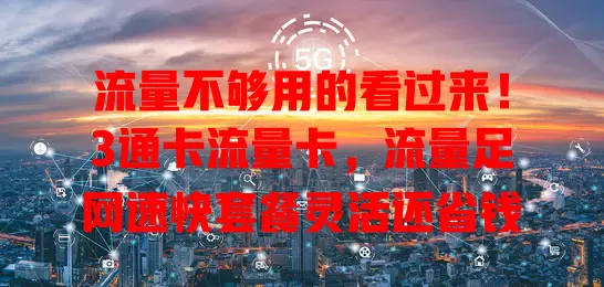 流量不够用的看过来！3通卡流量卡，流量足网速快套餐灵活还省钱