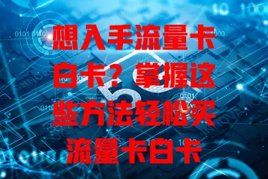 想入手流量卡白卡？掌握这些方法轻松买流量卡白卡

想轻松买流量卡白卡？先明确需求，再了解市场，关注运营商活动，选正规渠道，综合考量各因素，做好准备就能买到适合的，畅享便捷网络生活