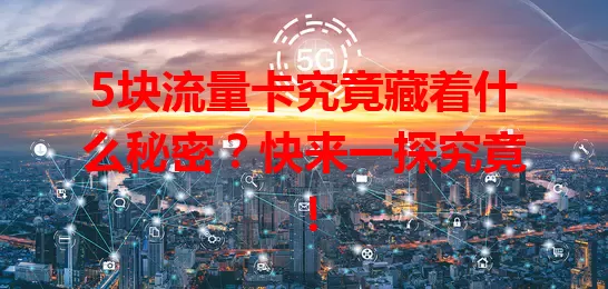 5块流量卡究竟藏着什么秘密？快来一探究竟！
