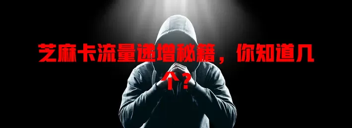 芝麻卡流量递增秘籍，你知道几个？