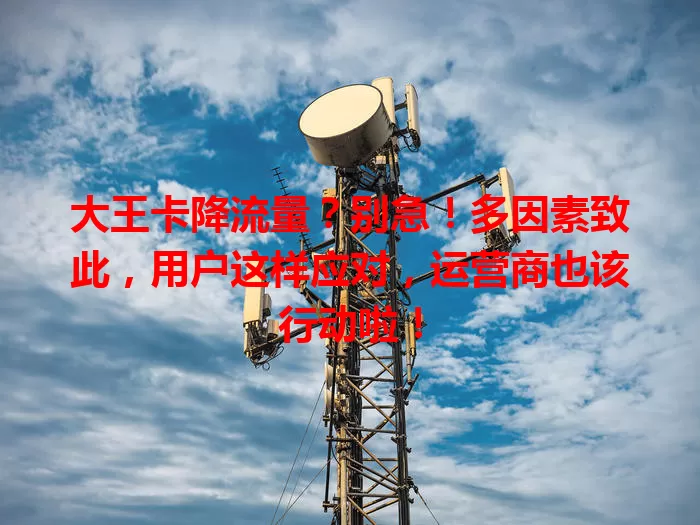 大王卡降流量？别急！多因素致此，用户这样应对，运营商也该行动啦！