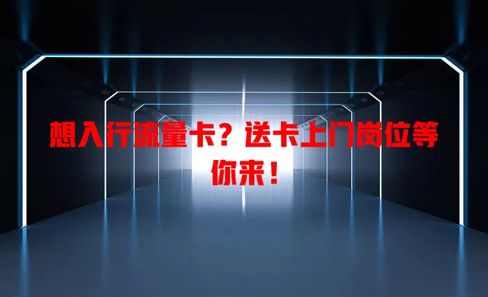 想入行流量卡？送卡上门岗位等你来！