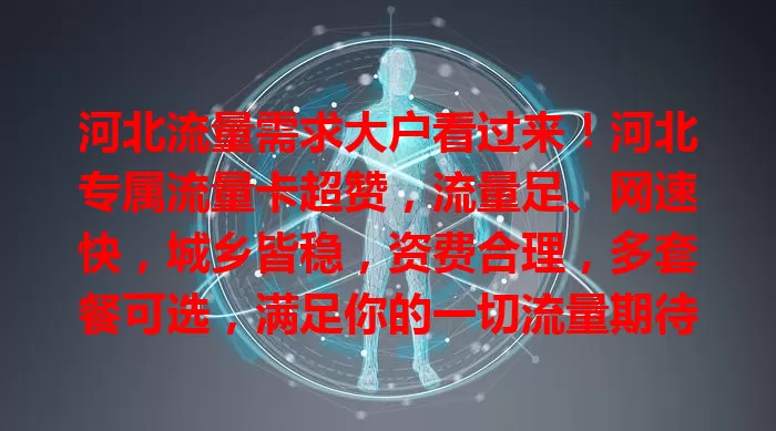 河北流量需求大户看过来！河北专属流量卡超赞，流量足、网速快，城乡皆稳，资费合理，多套餐可选，满足你的一切流量期待，助你畅享网络生活！