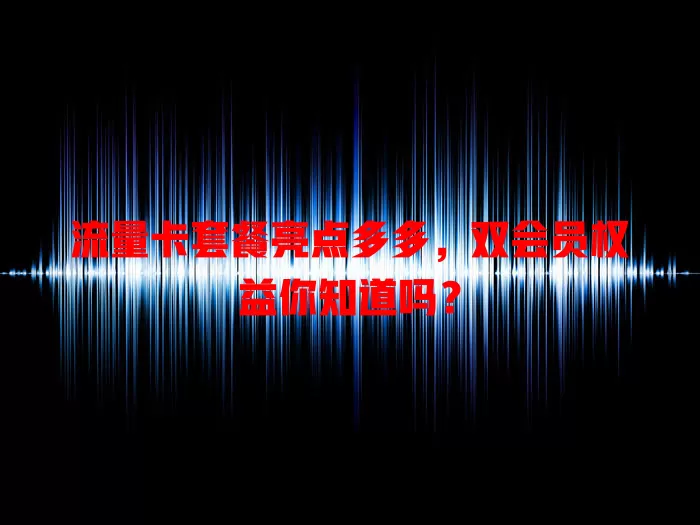 流量卡套餐亮点多多，双会员权益你知道吗？