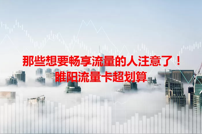 那些想要畅享流量的人注意了！睢阳流量卡超划算