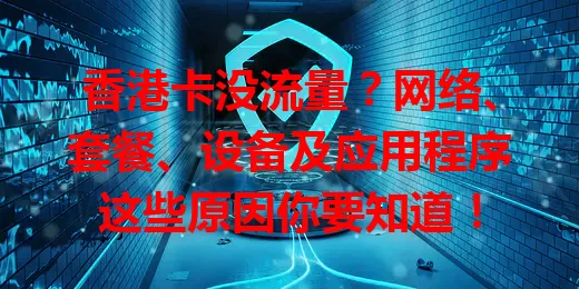 香港卡没流量？网络、套餐、设备及应用程序这些原因你要知道！