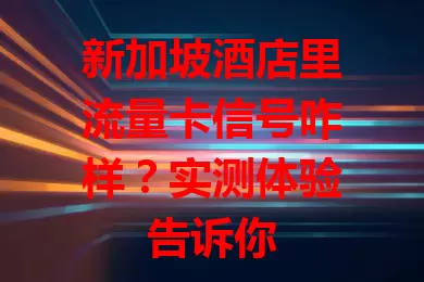 新加坡酒店里流量卡信号咋样？实测体验告诉你