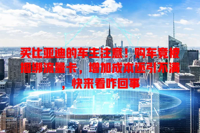 买比亚迪的车主注意！购车竟被捆绑流量卡，增加成本还引不满，快来看咋回事