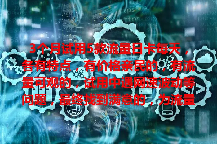 3个月试用5款流量日卡每天，各有特点，有价格亲民的，有流量可观的，试用中遇网速波动等问题，最终找到满意的，为流量烦恼的你也来挑挑适合自己每天用的流量日卡