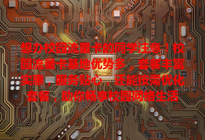 想办校园流量卡的同学注意！校园流量卡基地优势多，套餐丰富实惠，服务贴心，还能按需优化套餐，助你畅享校园网络生活