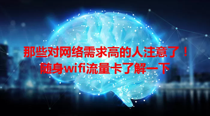那些对网络需求高的人注意了！随身wifi流量卡了解一下