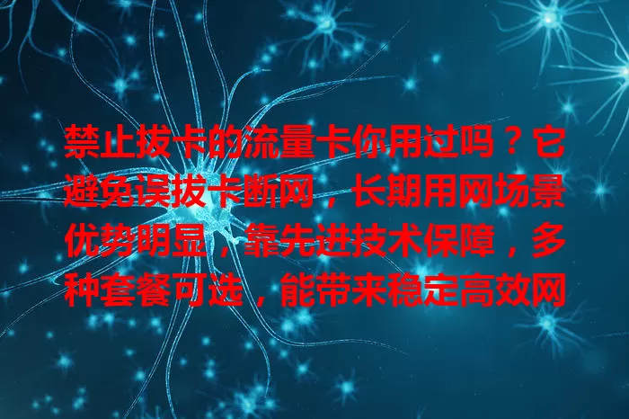 禁止拔卡的流量卡你用过吗？它避免误拔卡断网，长期用网场景优势明显，靠先进技术保障，多种套餐可选，能带来稳定高效网络新体验