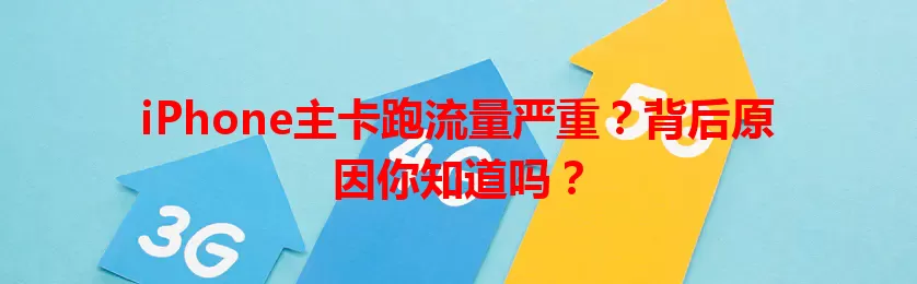 iPhone主卡跑流量严重？背后原因你知道吗？