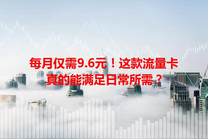 每月仅需9.6元！这款流量卡真的能满足日常所需？