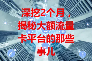 深挖2个月，揭秘大额流量卡平台的那些事儿