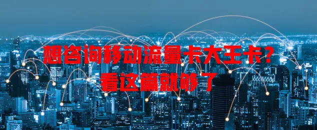 想咨询移动流量卡大王卡？看这篇就够了