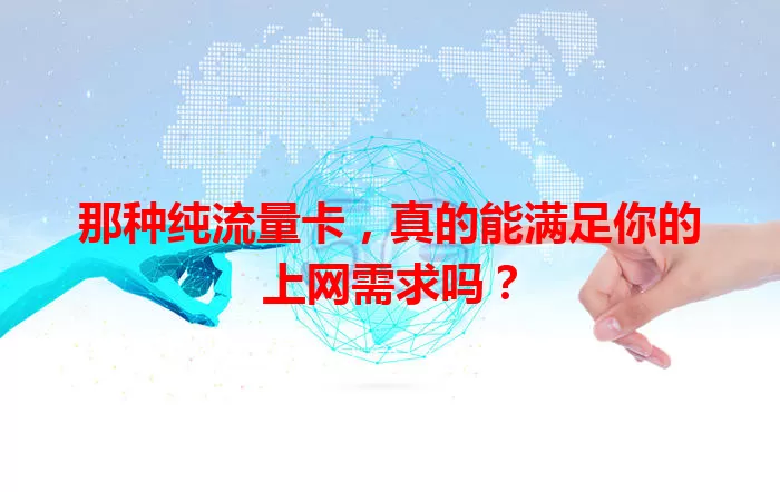 那种纯流量卡，真的能满足你的上网需求吗？