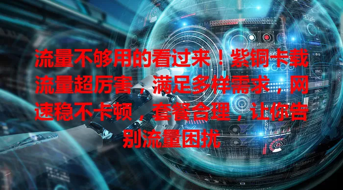 流量不够用的看过来！紫铜卡载流量超厉害，满足多样需求，网速稳不卡顿，套餐合理，让你告别流量困扰