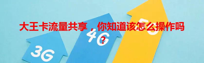 大王卡流量共享，你知道该怎么操作吗？